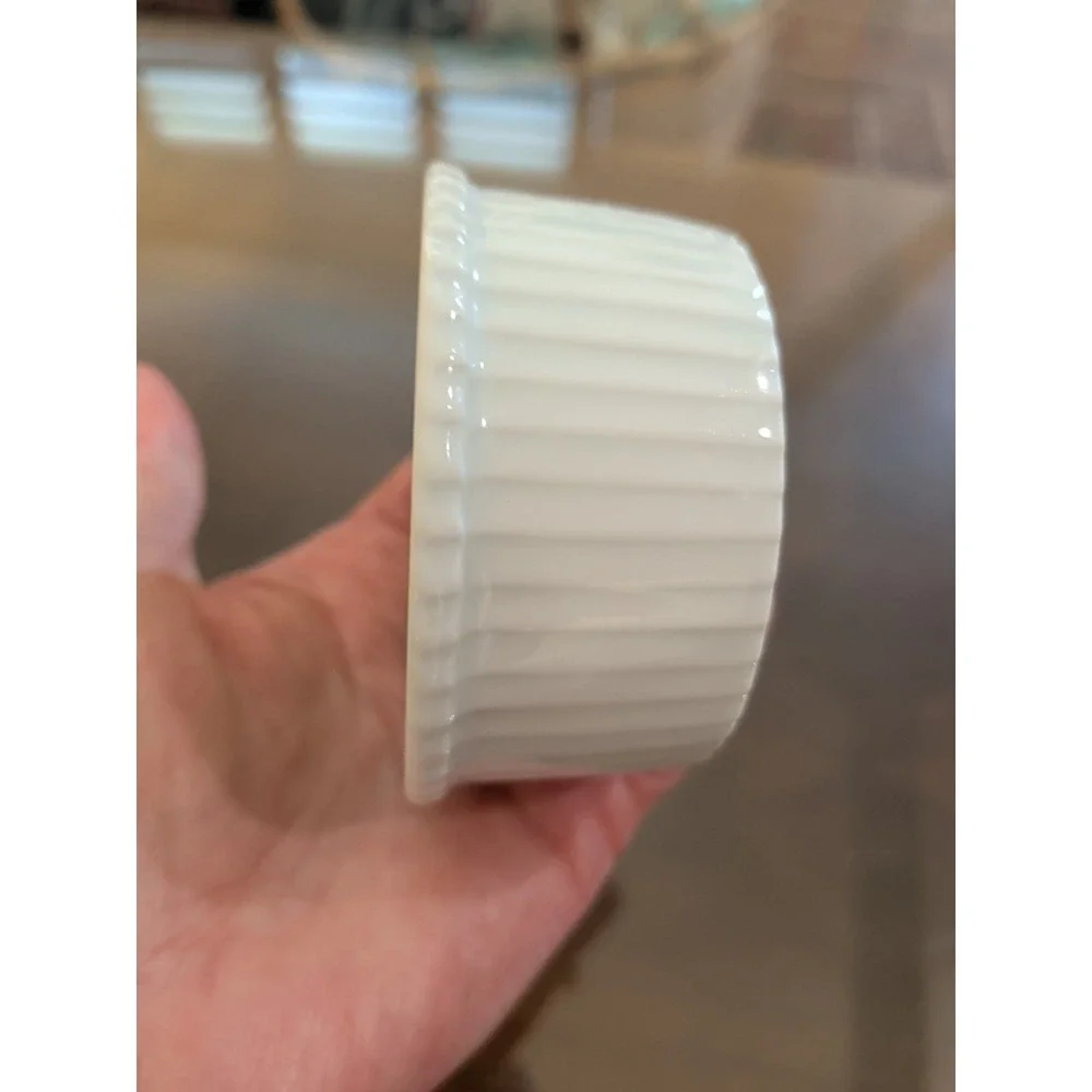 Apilco France White Porcelain Ribbed Ramekin - Size 2 - 3